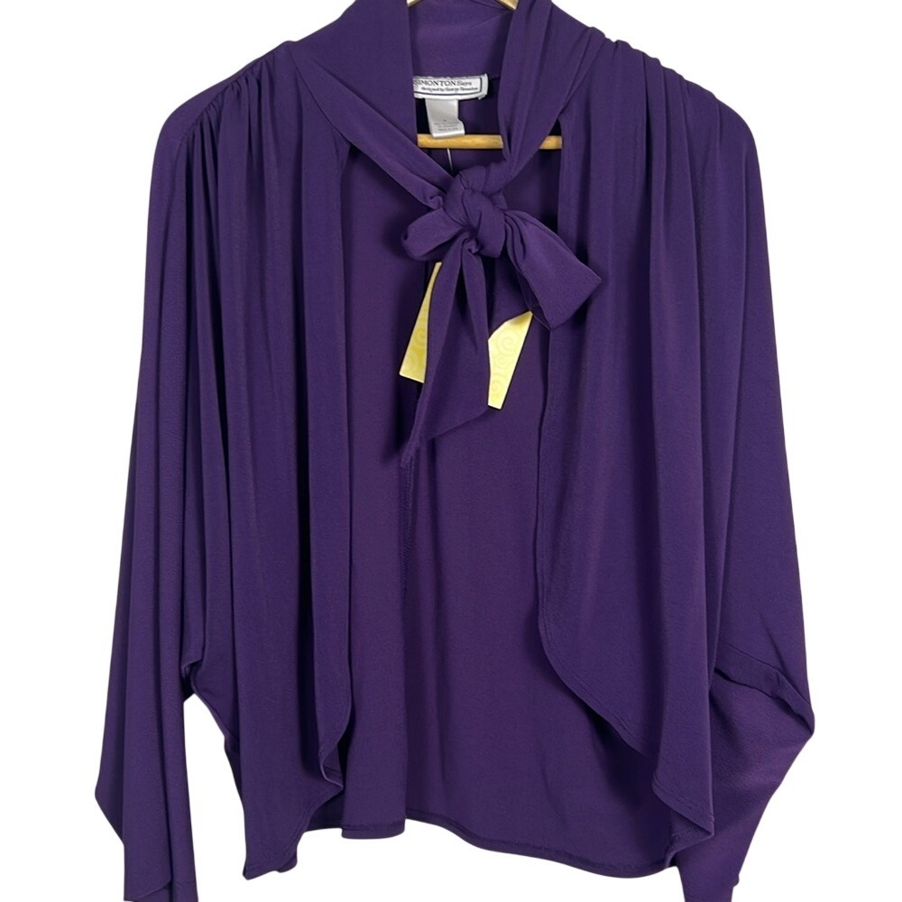 Simonton Says George Simonton Open front Cardigan with Tie Size Small QVC NWT
